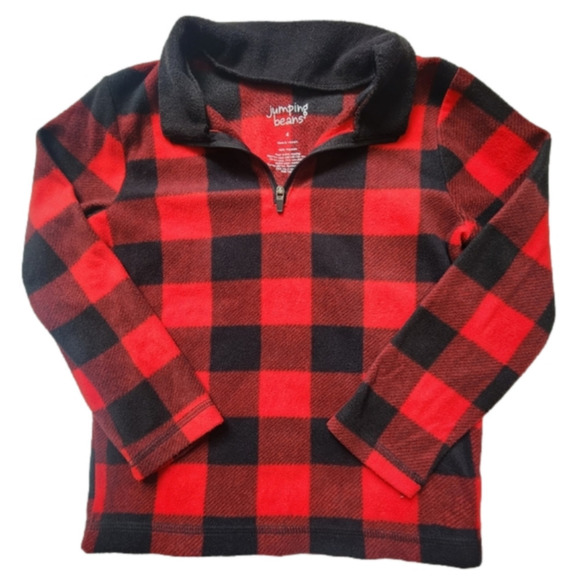 𝅺JUMPING Beans size 4 kids polyester sweater red plaid - Picture 1 of 4